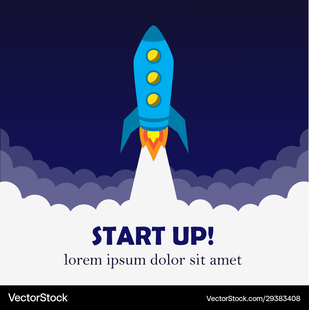 Beiträge und Start einer Business-Rakete Beiträge und Start einer Business-Rakete vektorbild
