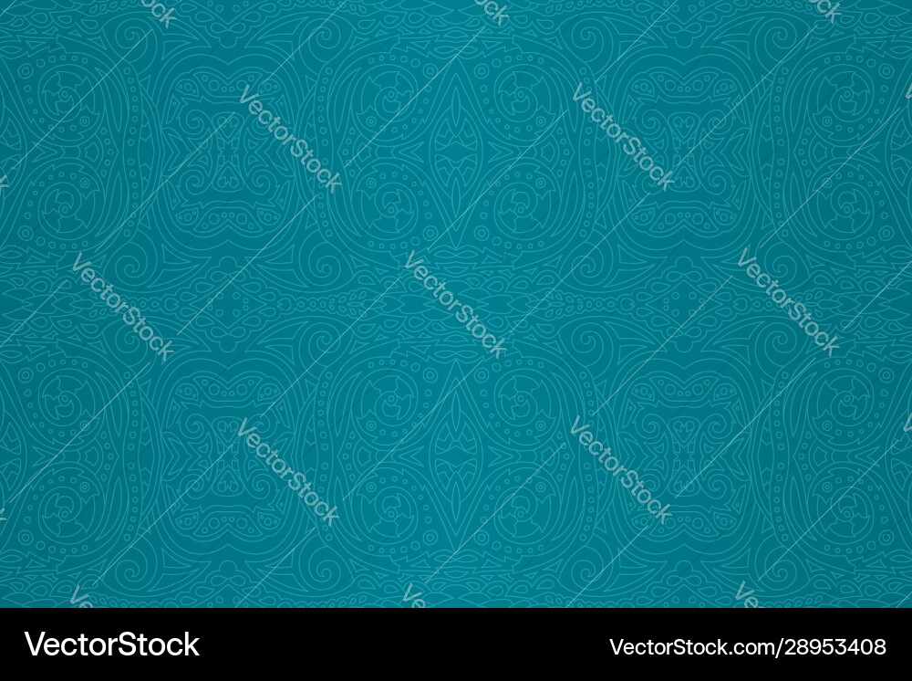Blue linear art with abstract seamless pattern Vector Image
