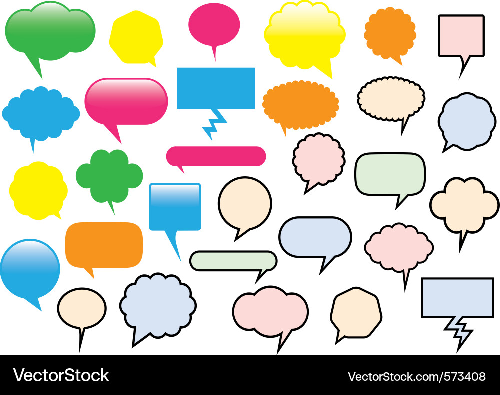 Bunte Speech Bubbles Vektorbild