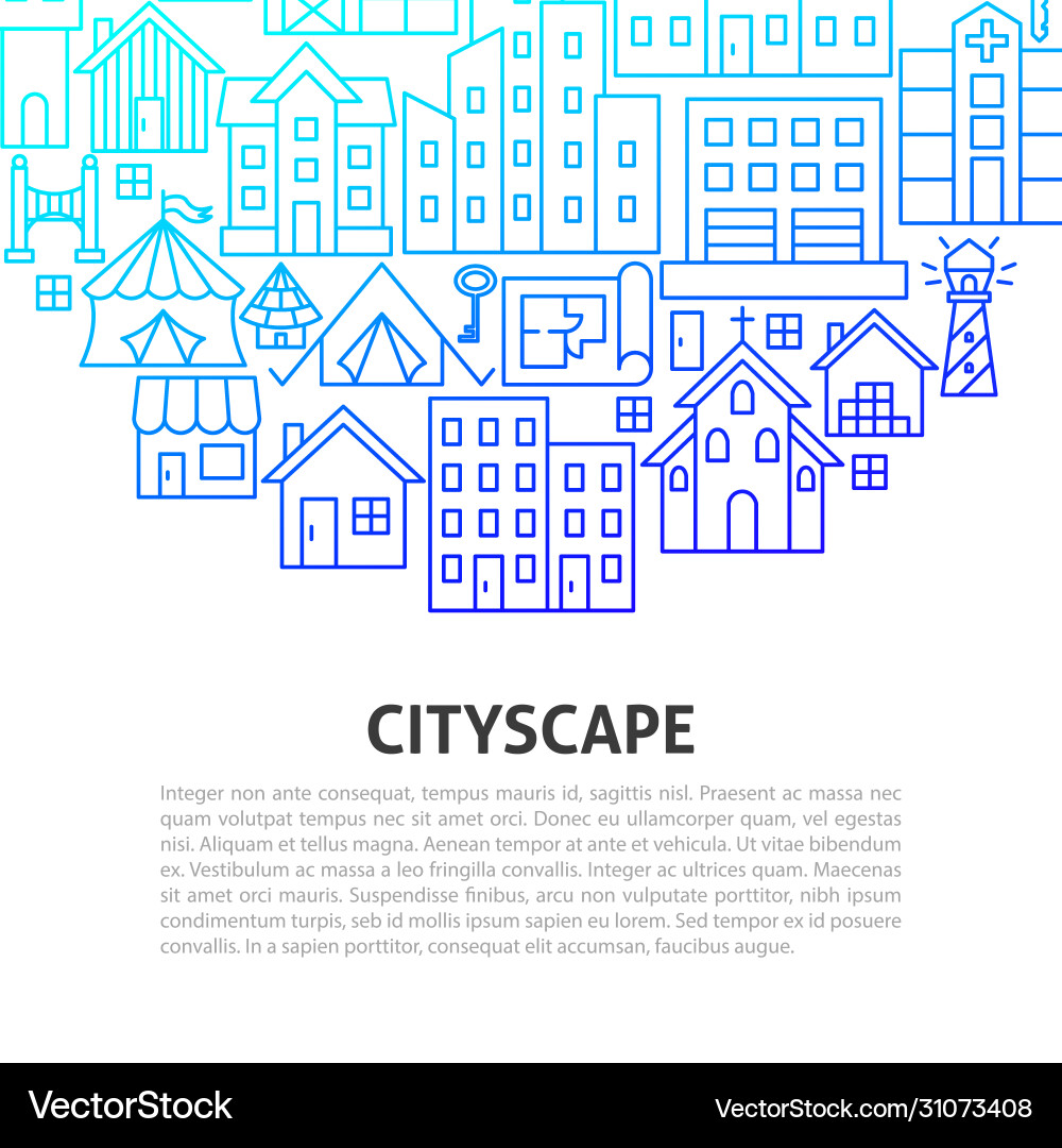 Cityscape Building Outline vector image