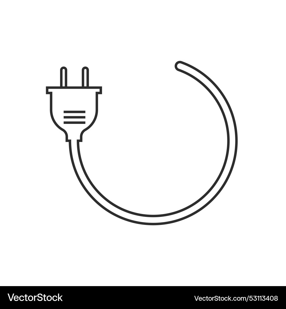 Electric cord black line icon Royalty Free Vector Image
