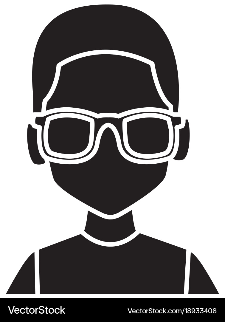 Geek man with round frame glasses vector image