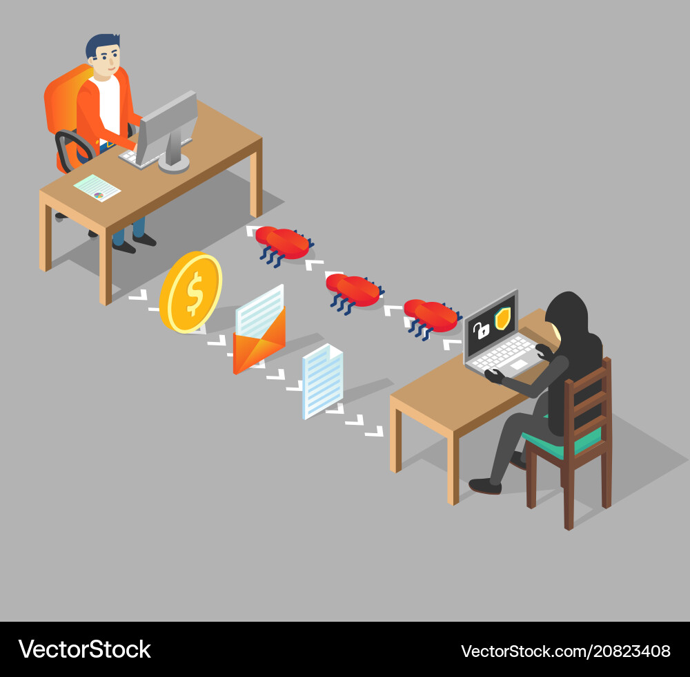 Hacker Concept Isometric vector image