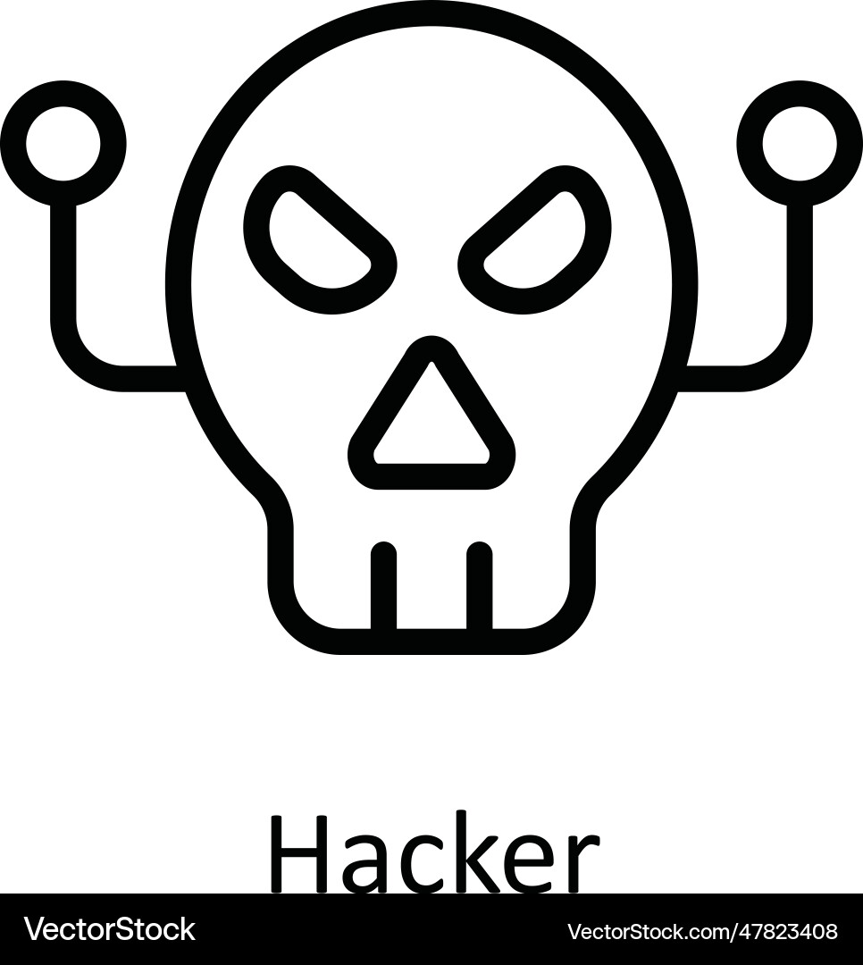 Hacker outline icon design c Vector Image
