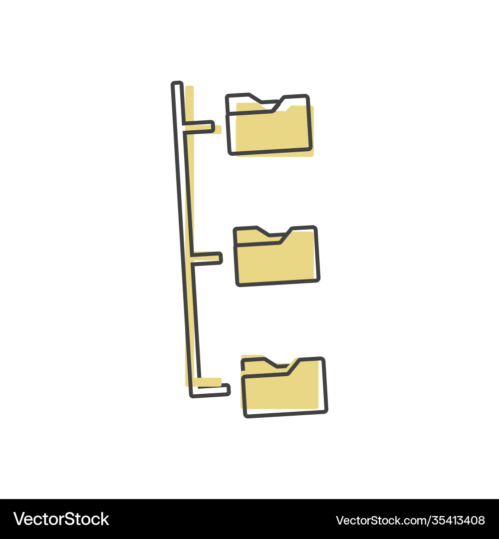 Icon file system organization on a computer Icon file system organization on a computer vector image