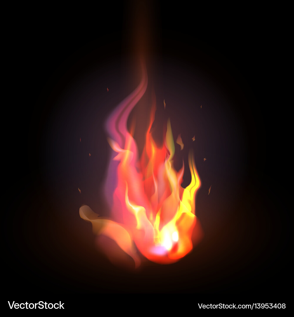 Isolierte realistische orange und rote Flamme Isolierte realistische orange und rote Flamme vektorbild