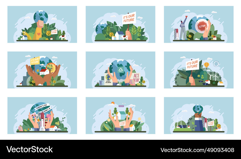 Klimawandel retten den Planeten Umwelt Klimawandel retten den Planeten Umwelt vektorbild