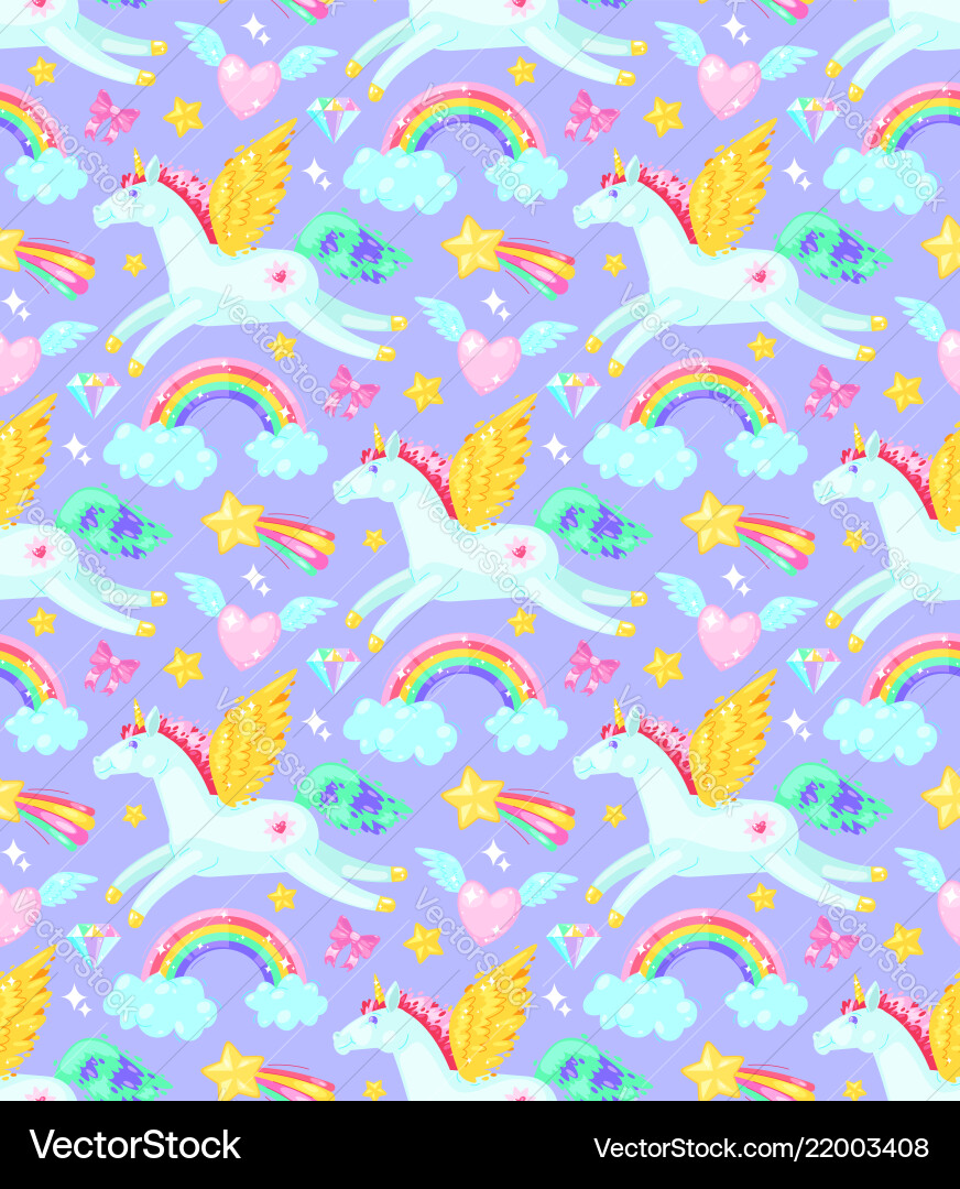 Magical Unicorn Pattern vector image