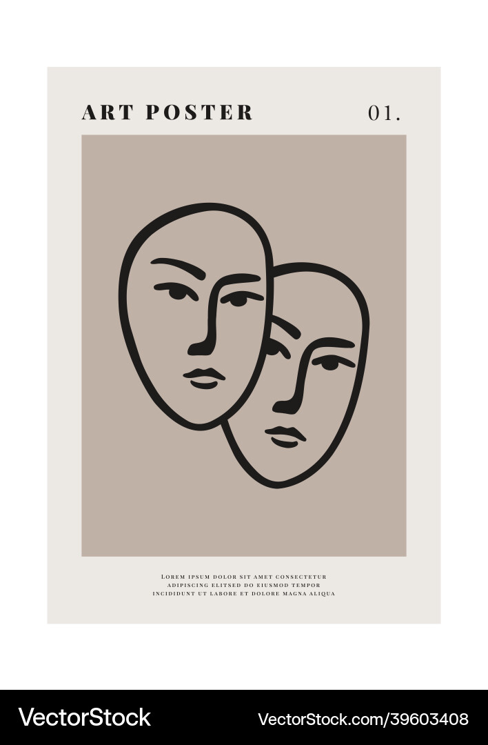 Modern matisse inspired poster contemporary art Modern matisse inspired poster contemporary art vector image