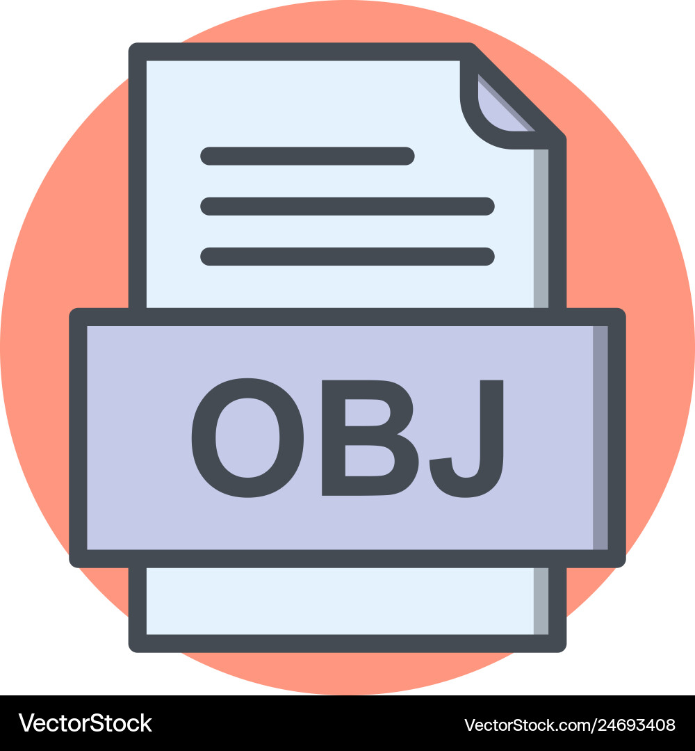 Obj file document icon Vector Image