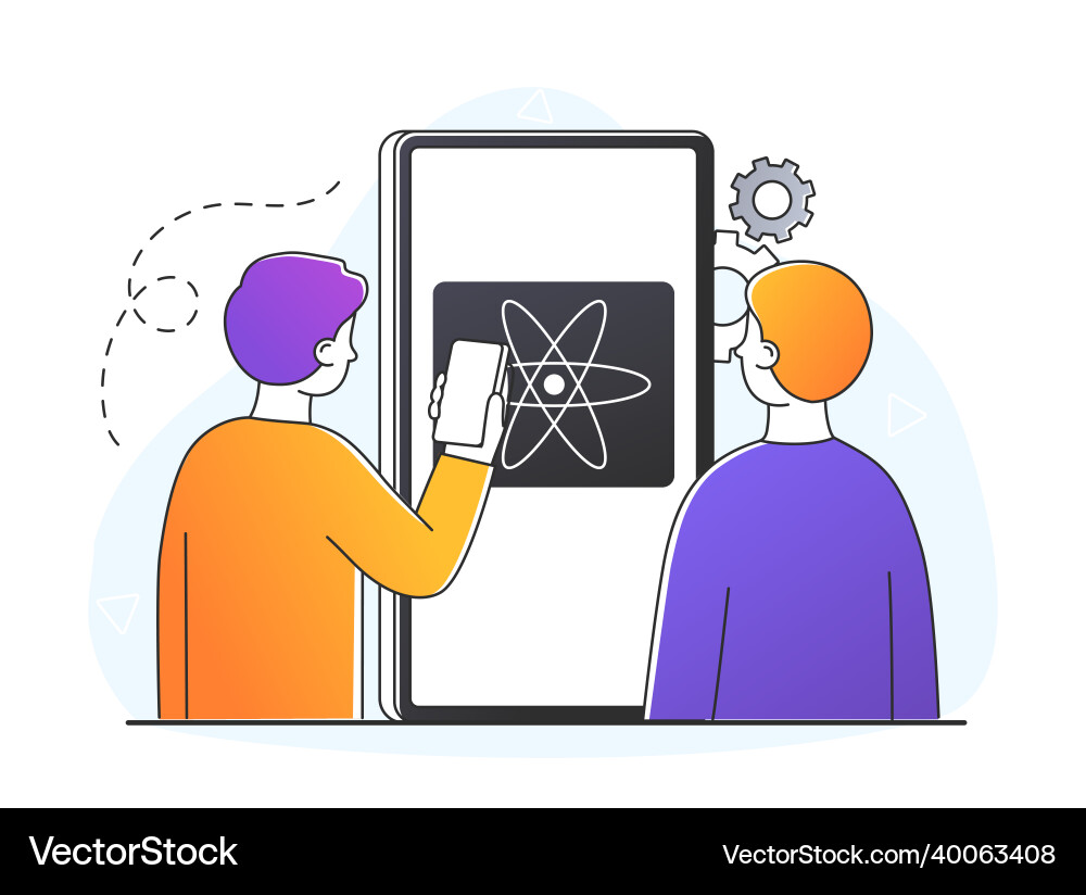 React mobile app concept vector image