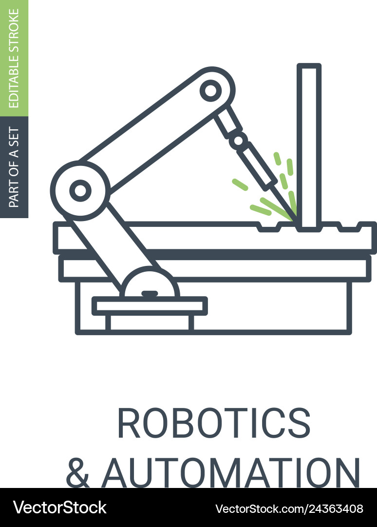 Robotics and automatic icon of arm Robotics and automatic icon of arm vector image