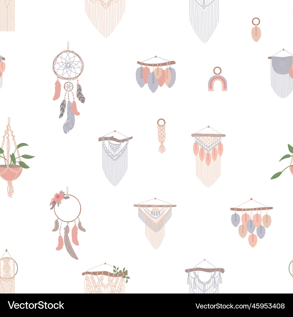 Seamless pattern with in boho vector image