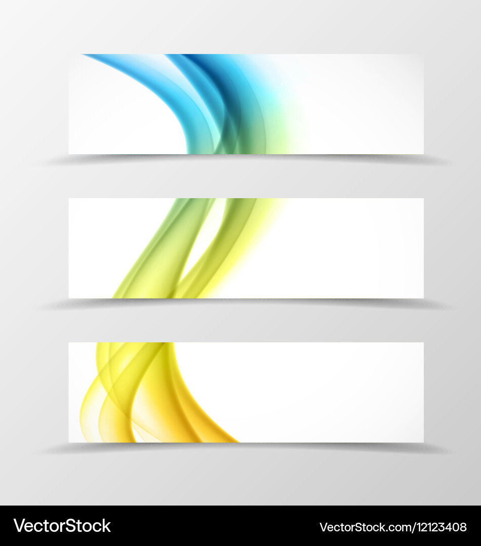Set of header banner dynamic design Vector Image