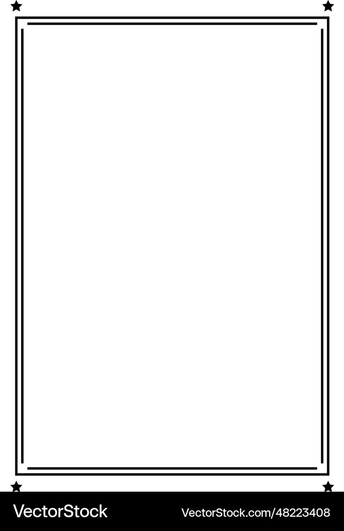 Star frame border vertical abstract outline shape Star frame border vertical abstract outline shape vector image