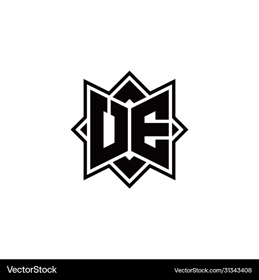Ue monogram logo with square rotate style outline vector image