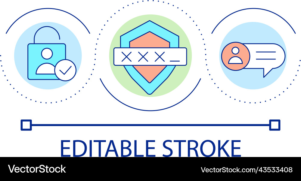 User account control loop concept icon vector image