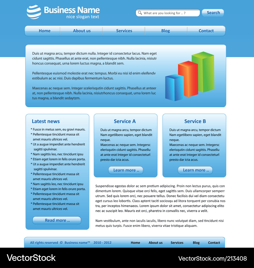 Vorlage der Website Vektorbild