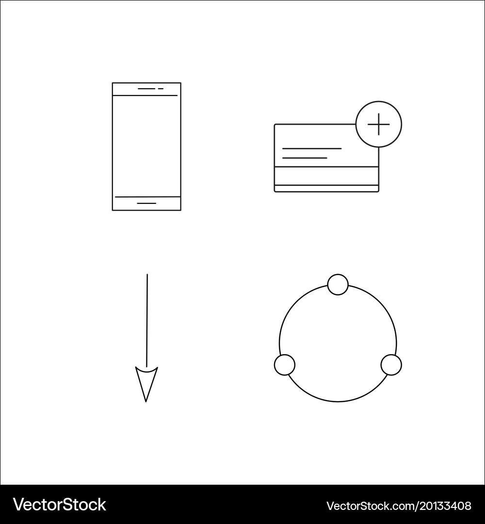 Web simple linear icon setsimple outline icons vector image