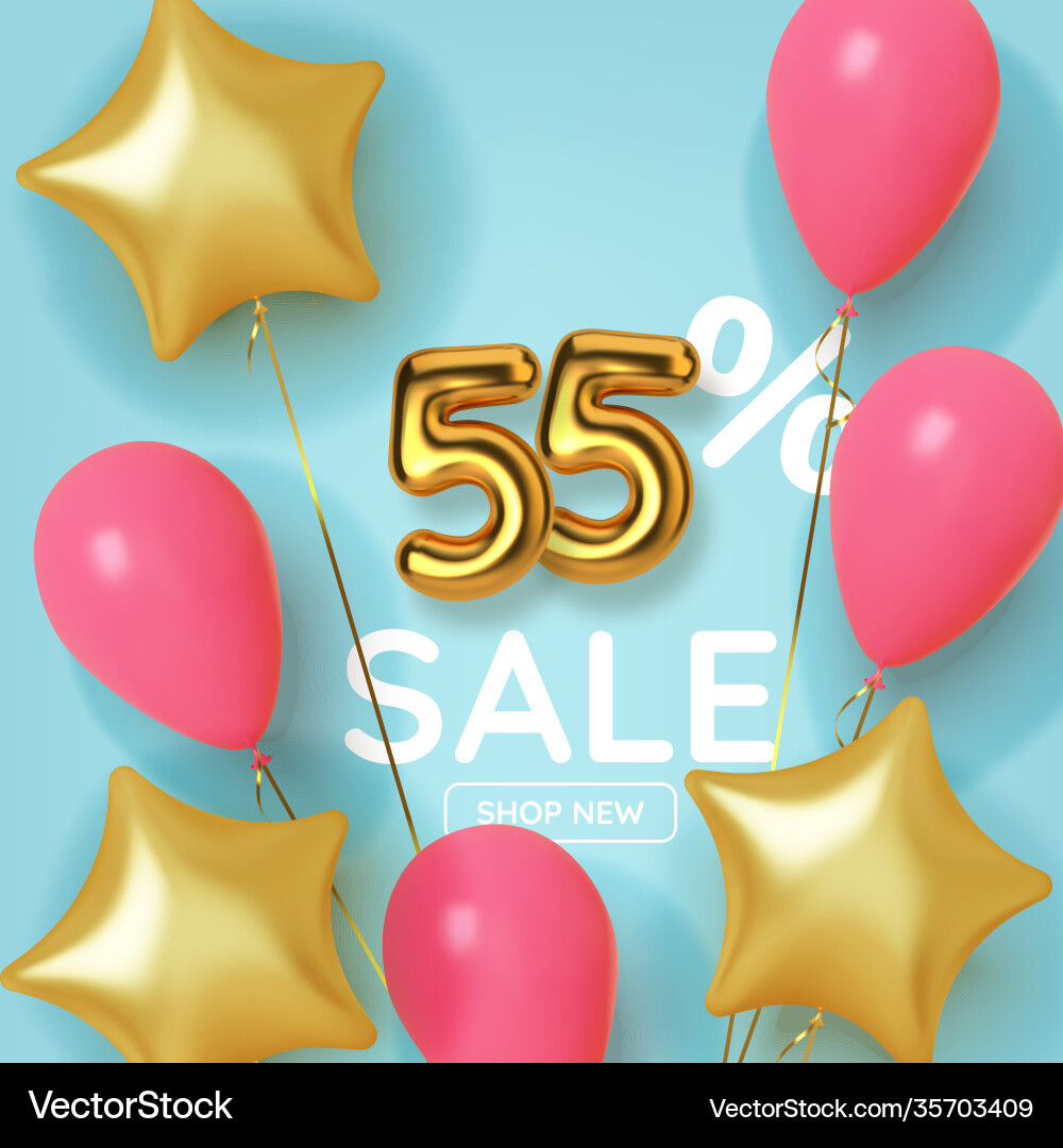 55 off discount promotion sale made realistic 55 off discount promotion sale made realistic vector image