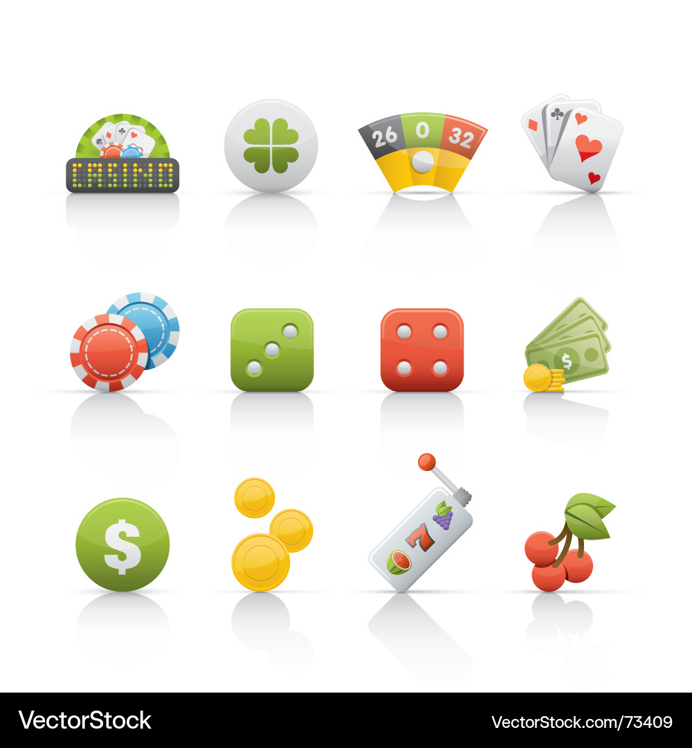 Casino Icon Set Vector Image