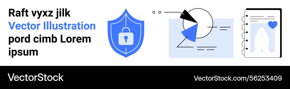 Data security shield with analytics chart Data security shield with analytics chart vector image