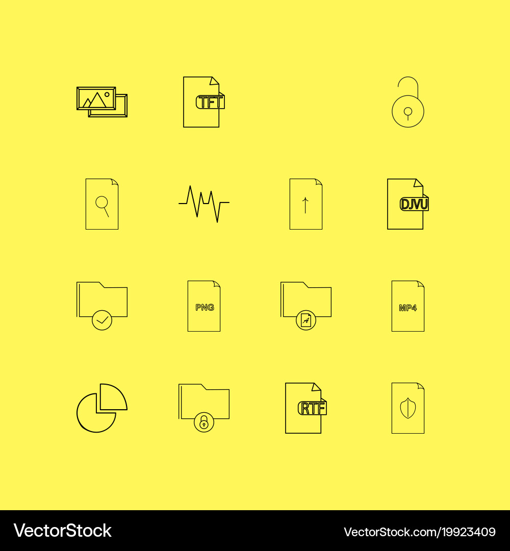 Dateien und Ordner lineare Icon setzen einfache Umriss vektorbild