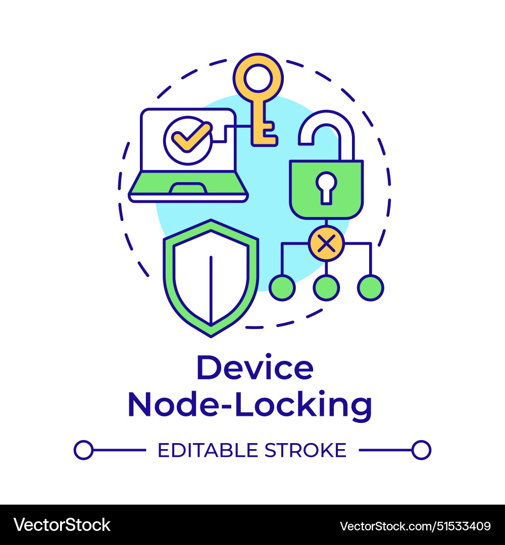 Device node-locking multi color concept icon Device node-locking multi color concept icon vector image