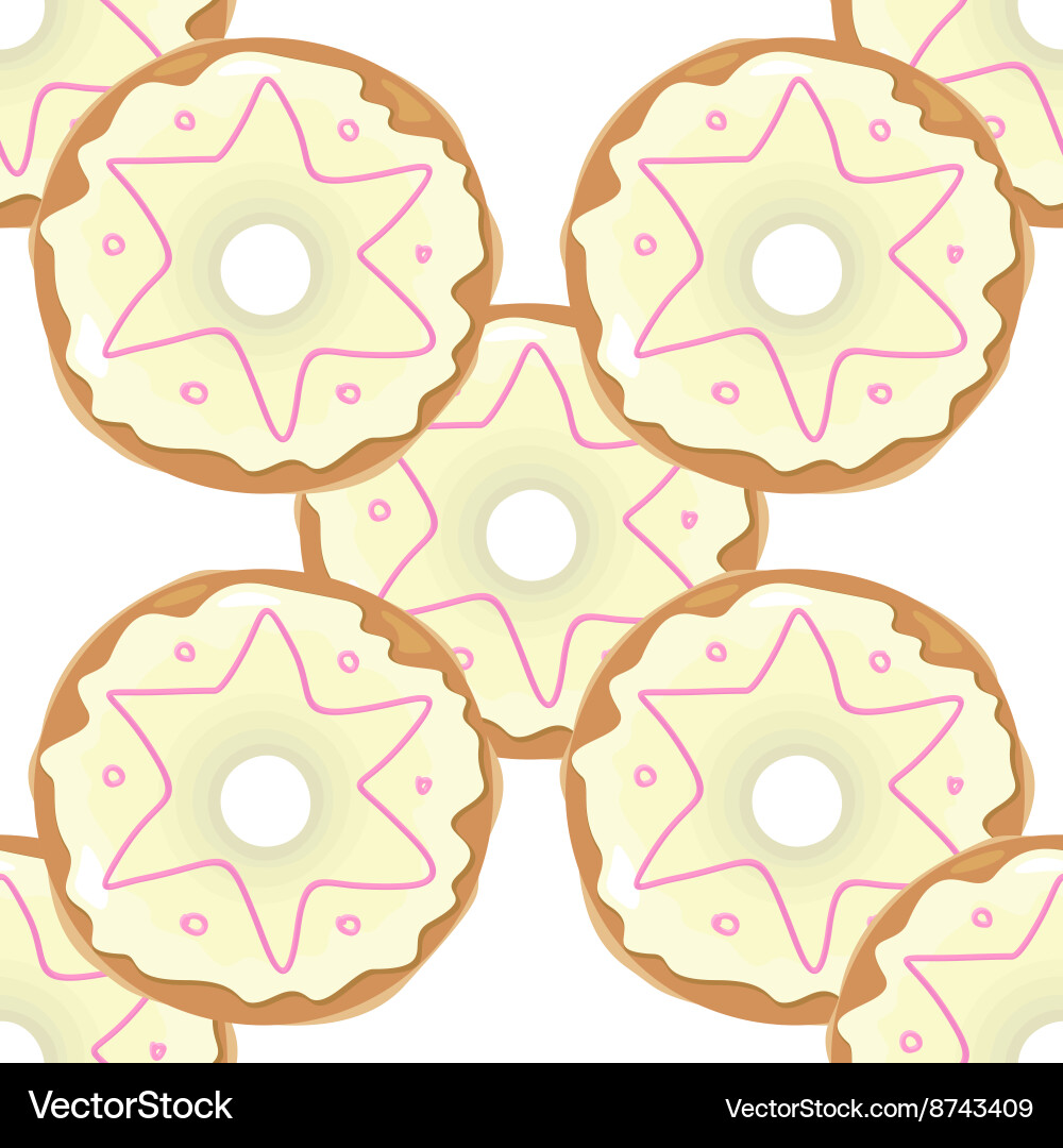 Donut seamless background texture pattern vector image