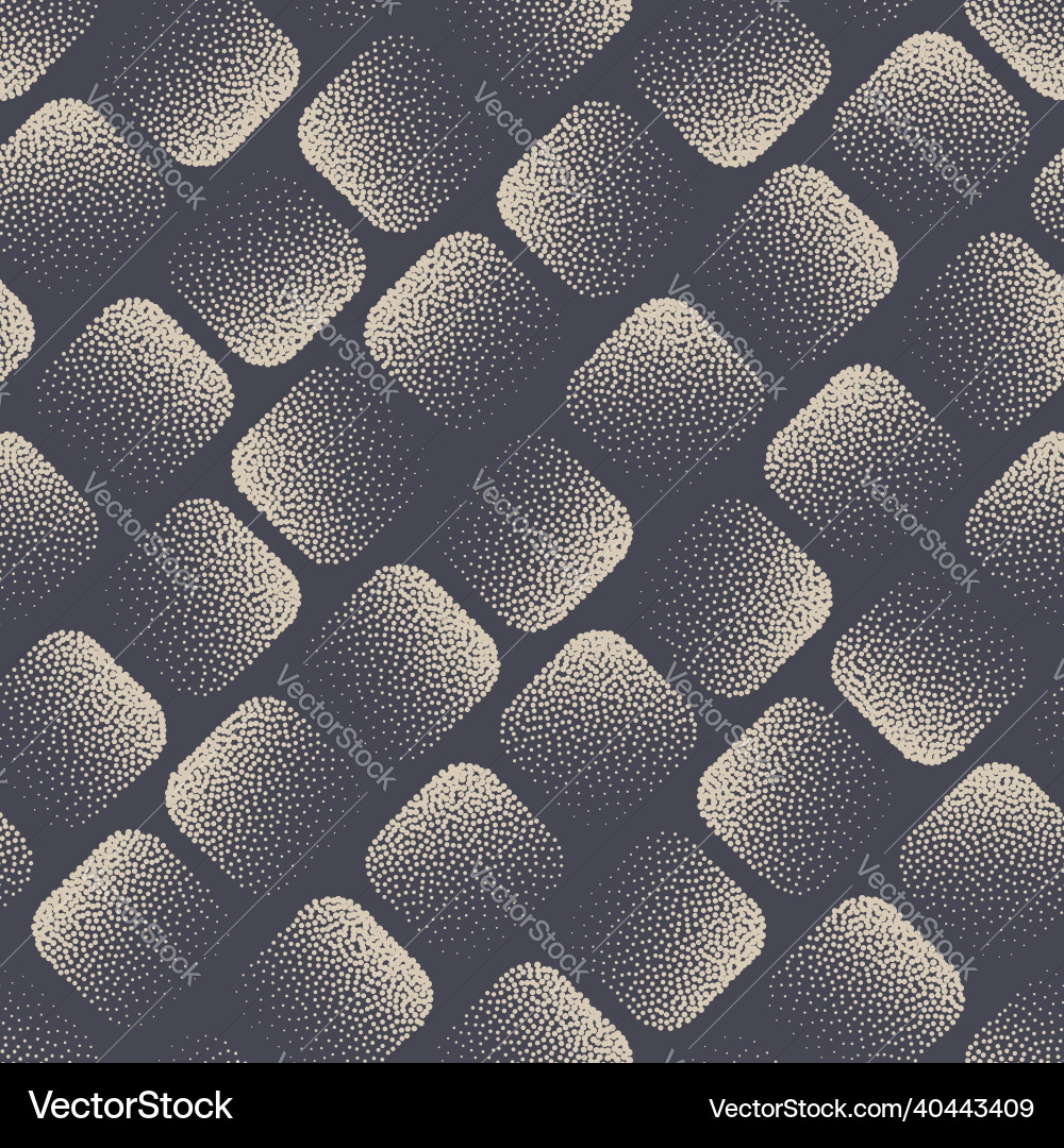 Dotwork gradient rounded square tiles seamless Dotwork gradient rounded square tiles seamless vector image