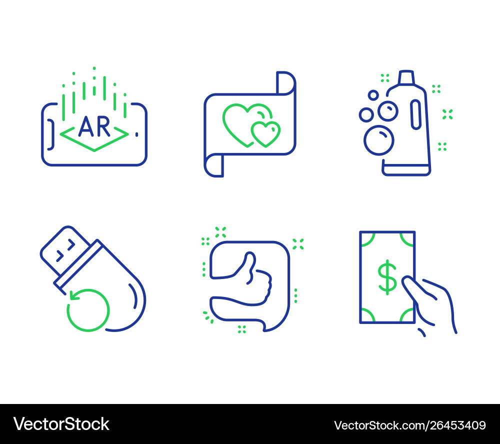 Flash memory augmented reality and like icons set Flash memory augmented reality and like icons set vector image