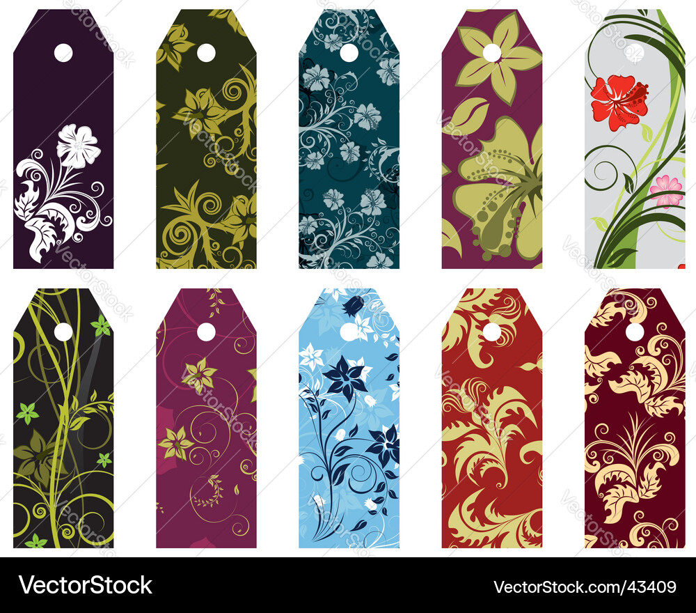 Floral Bookmark - Aquarell Stil vektorbild