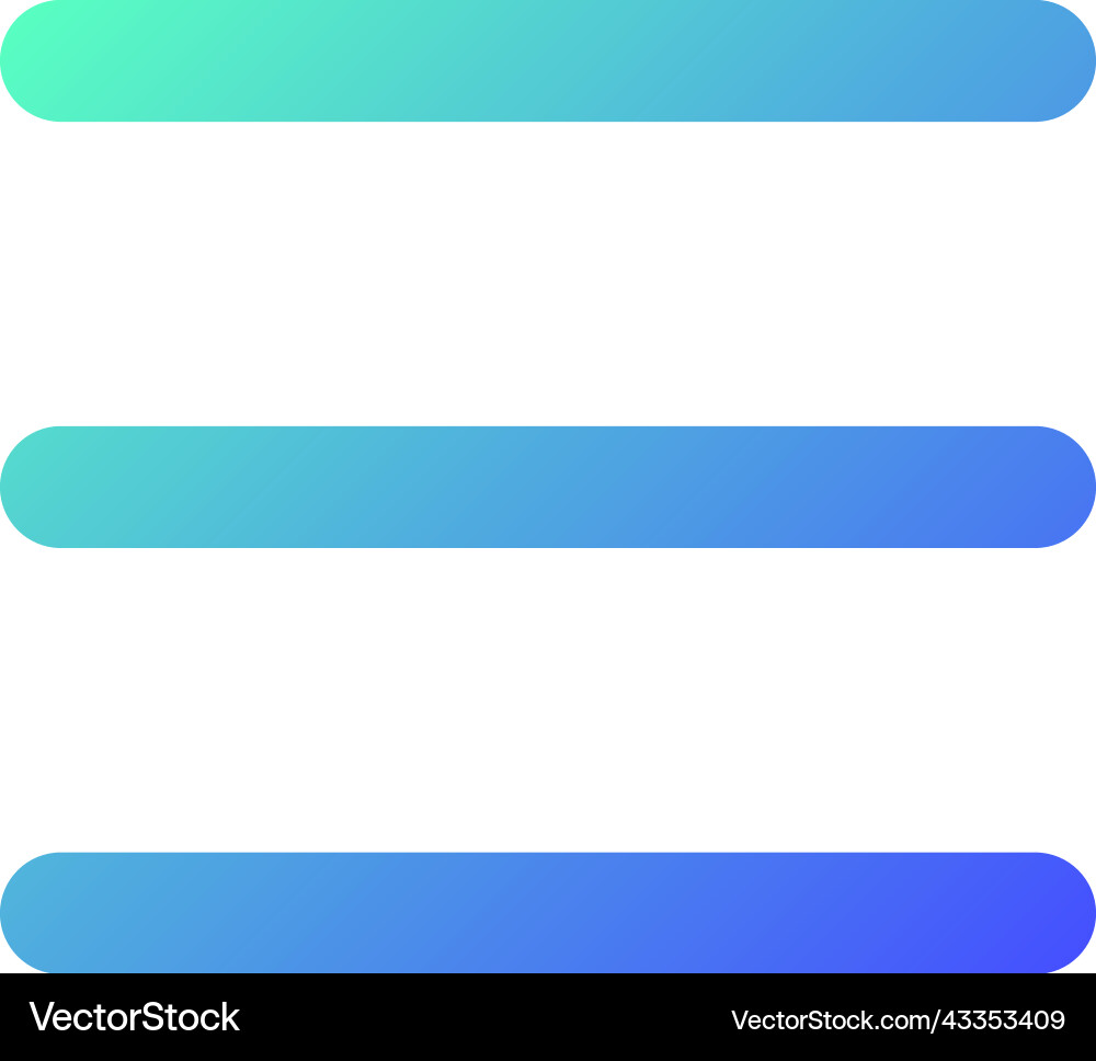 Hamburger like menu pixel perfect gradient linear Hamburger like menu pixel perfect gradient linear vector image