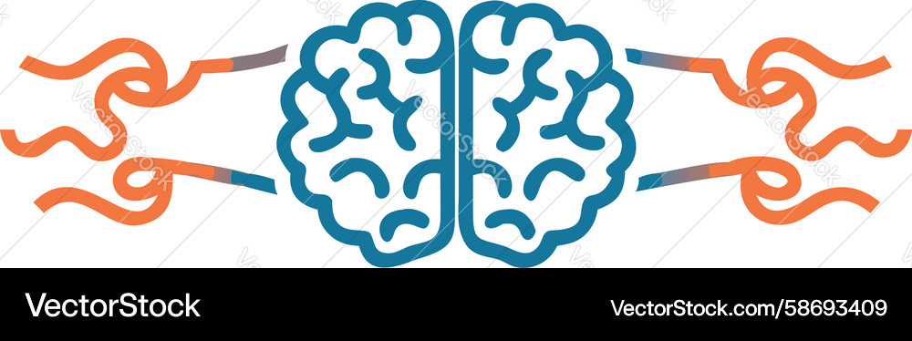 Human brain with connecting lines neural network Vector Image