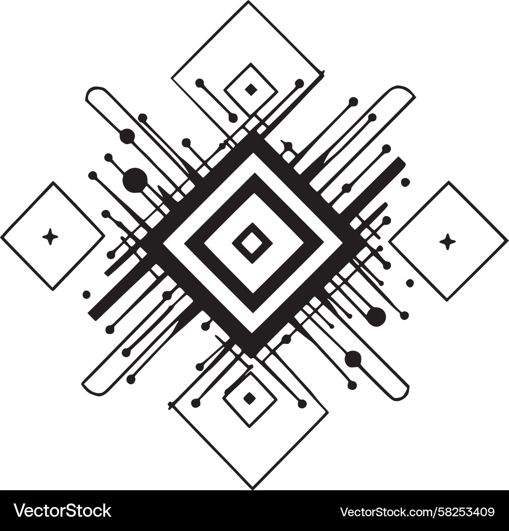 Intricate Circuit Network Vector Image