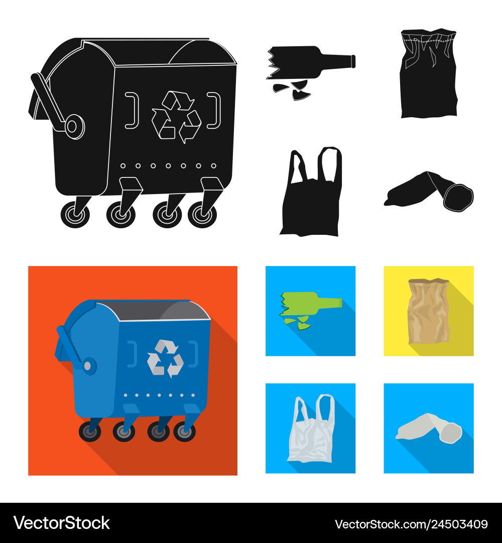 Isolated object of dump and sort logo collection vector image