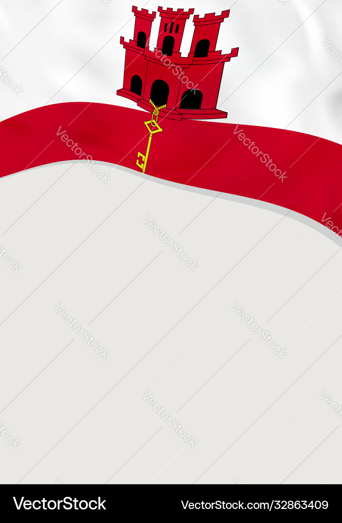 Leaflet design with flag gibraltar template Vector Image
