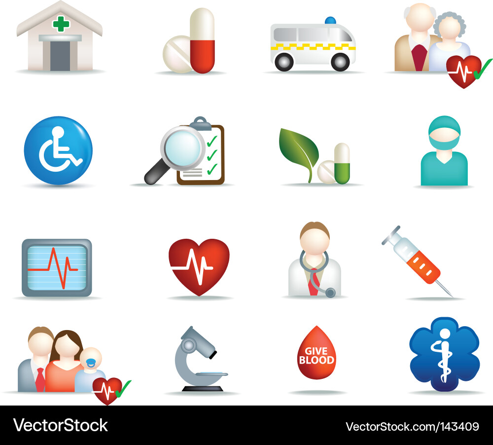 Medizinische Icons Set Vektorbild