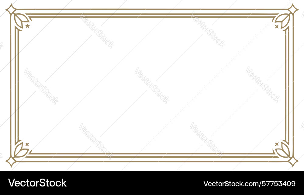 Minimalist rectangular frame with double line vector image