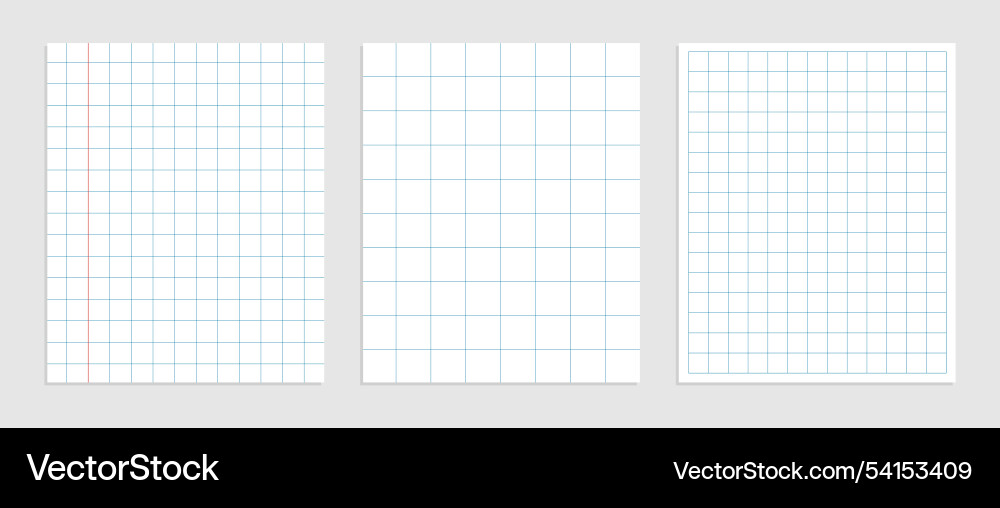 Set of mathematics square paper in various sizes vector image