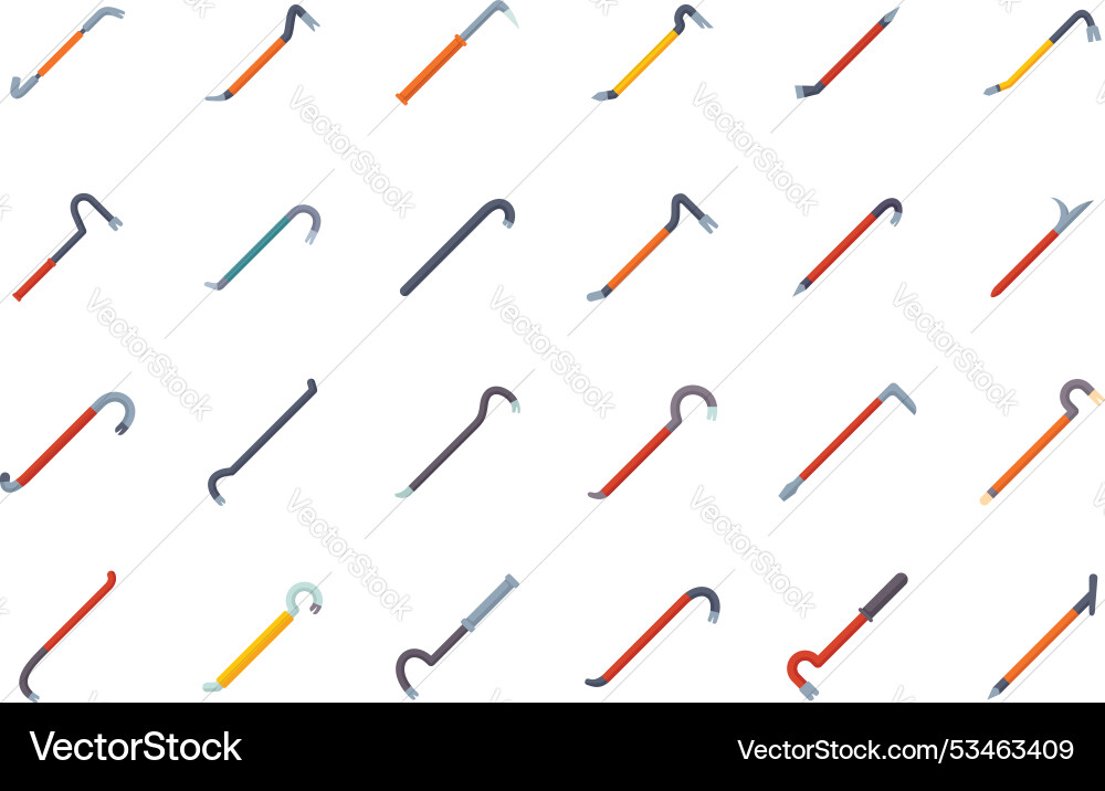 Set of wrecking bars showing different shapes Set of wrecking bars showing different shapes Vector Image