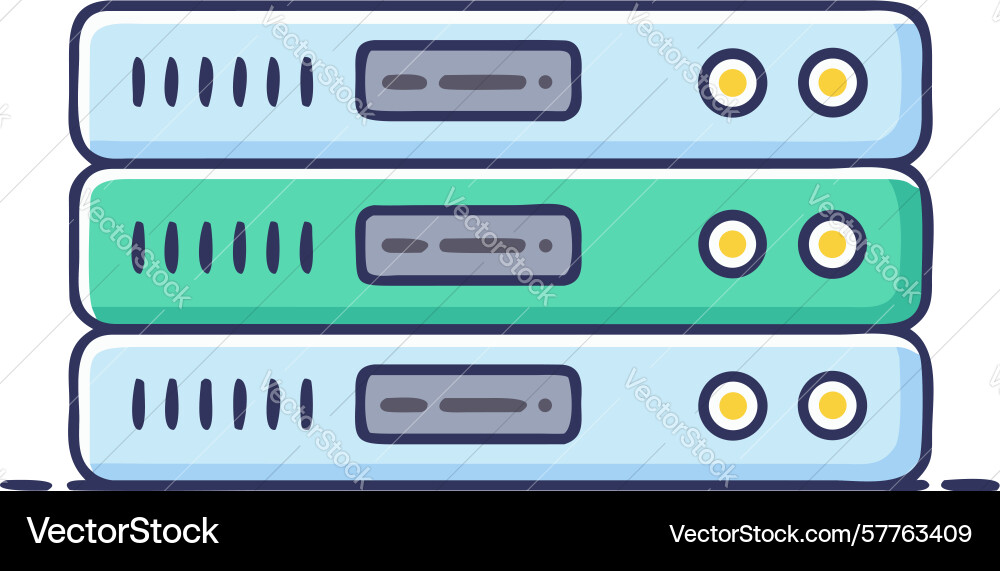 Stacked server racks icon set design generative ai vector image