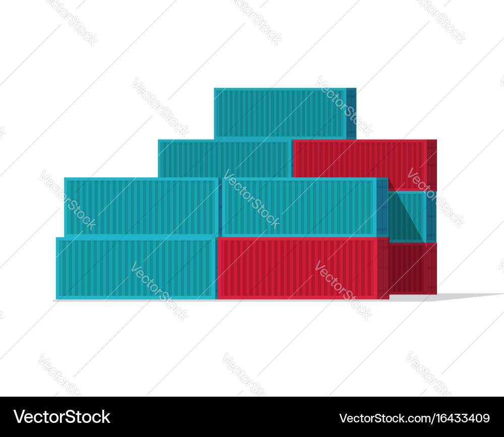 Stacked Shipping Containers Vector Image