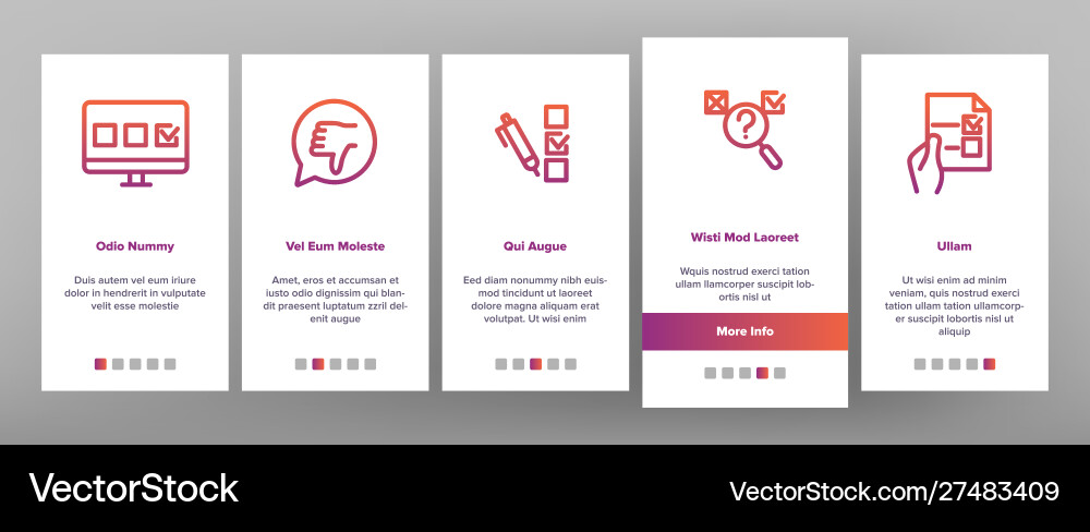 Survey rating elements onboarding Survey rating elements onboarding vector image