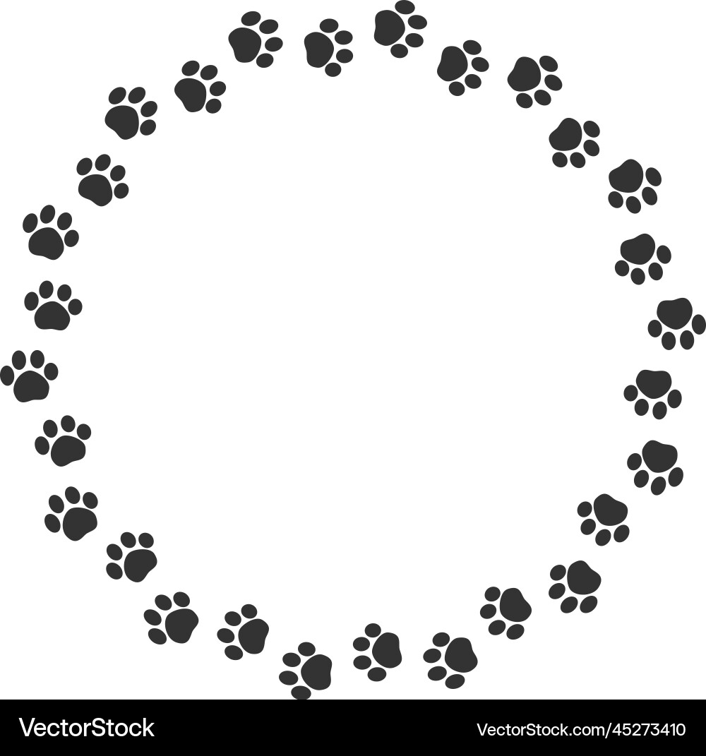 Animal Paw Print Frame vector image