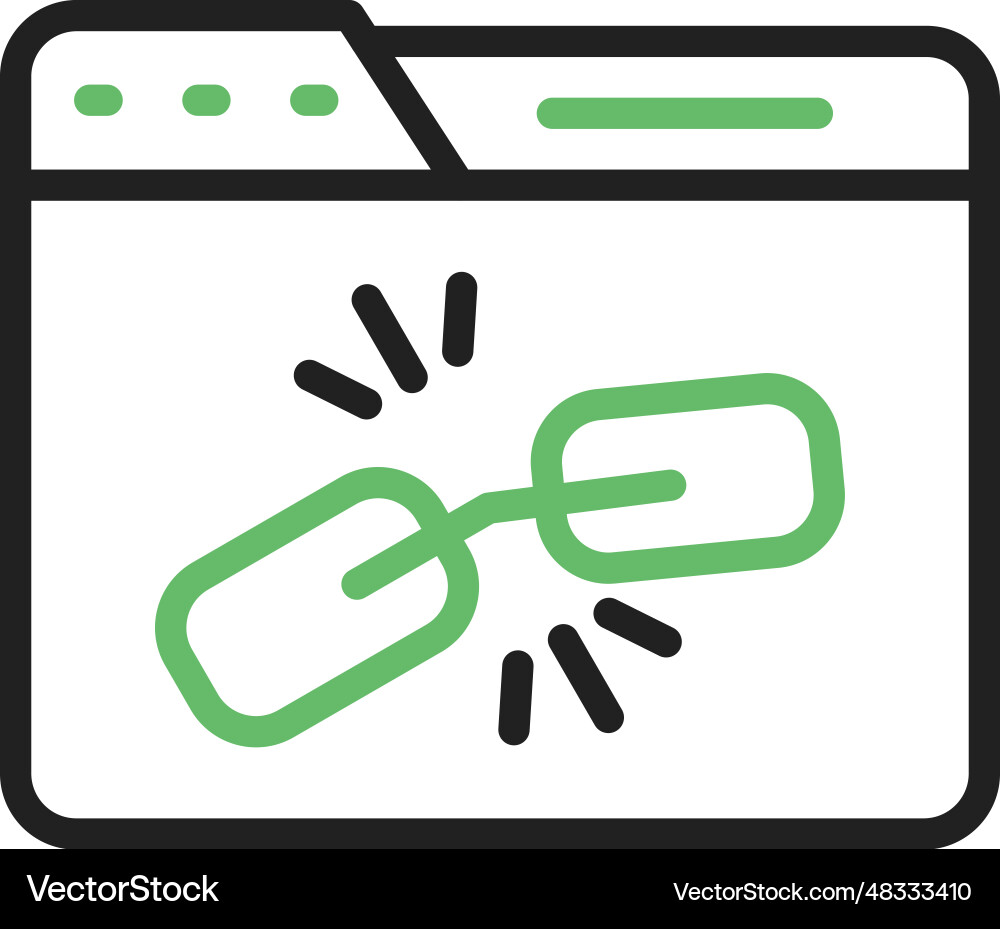 Broken link icon image Vector Image