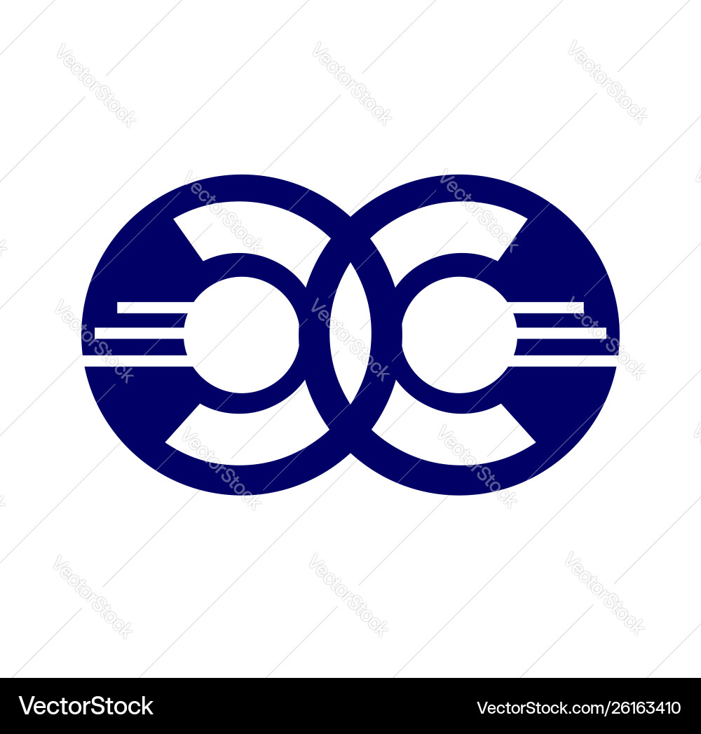 Cc initials for network connection logo and icon Vector Image