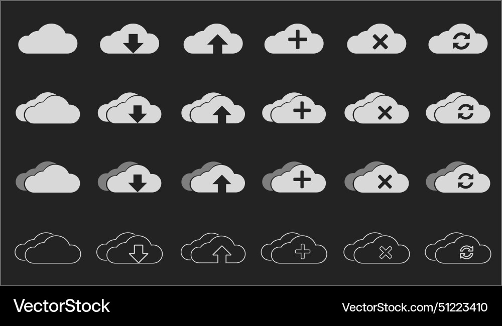 Cloud computing computer and hosting vector image