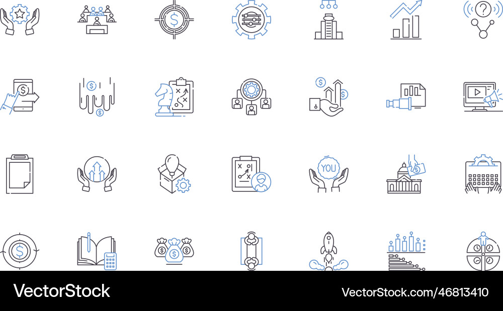 Cloud data line icons collection storage backup Cloud data line icons collection storage backup Vector Image
