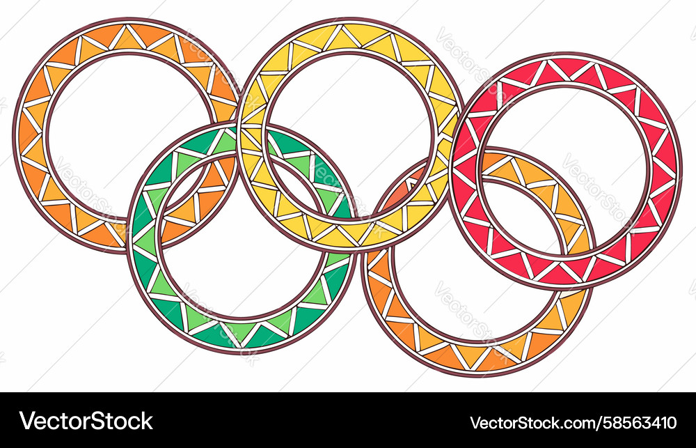 Colorful Interlocking Rings - Unity & Connection Vector Image